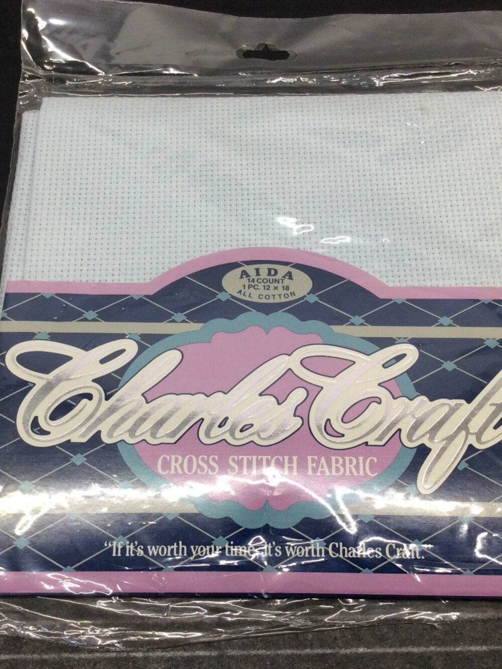 Aida Cloth 12"x18" 14 Count Cross Stitch Fabric Charles Craft Pale Blue